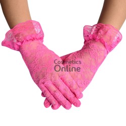 Manusi elegante din dantela MNS014LL Roz Intens scurte